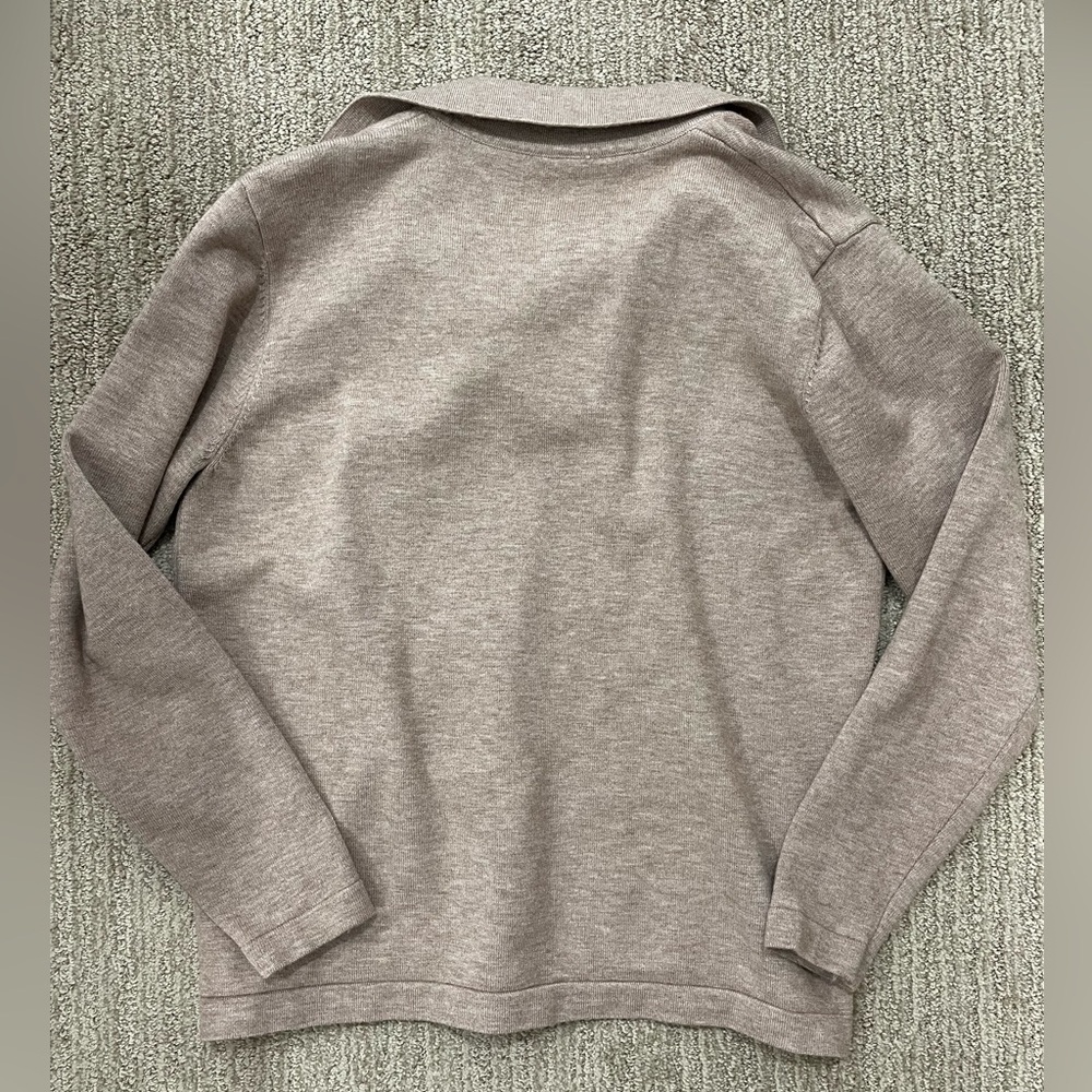 COMMENSE Soft Beige Collared Sweater Size M - Picture 2 of 2